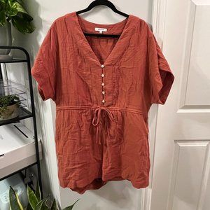 Madewell Lightestspun Cover-Up Drawstring Romper
